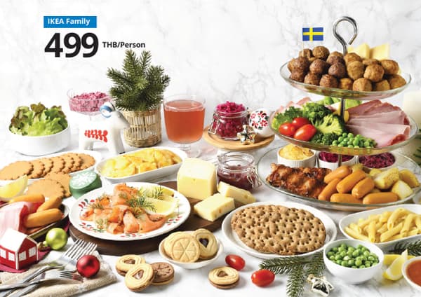 Discover your favourites at the Swedish Christmas Buffet. Available from 22 Dec 25 - 26 Dec 24 only. Highlight dishes: Meatballs (Köttbullar), Chicken balls, Plant balls, Christmas Ham (Julskinka), Marinated salmon (gravid lax)