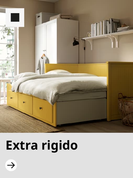 Divano letto HEMNES giallo extra rigido.