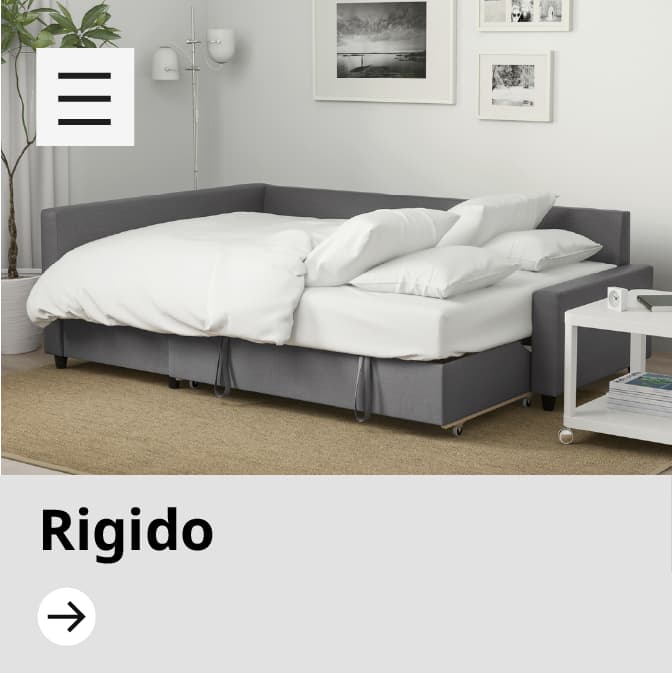 Divano letto rigido.