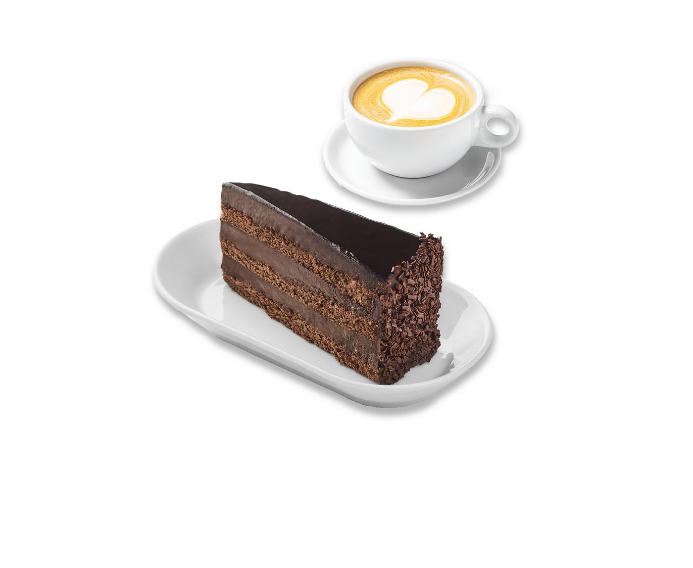 Dort čoko fondán + cappuccino