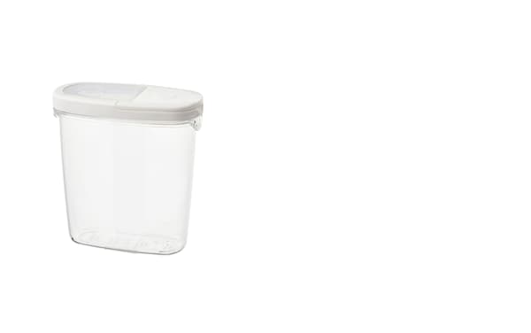 Dóza s víkem na suché potraviny, průhledná/bílá, 1.3 l