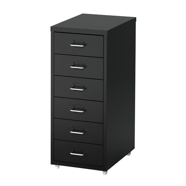 Drawer unit on castors black