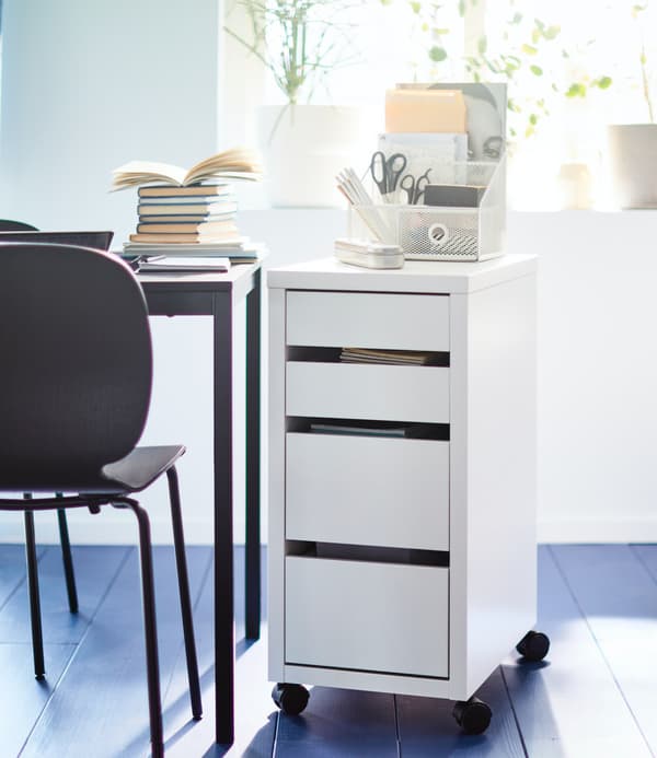 Drawers under a desk