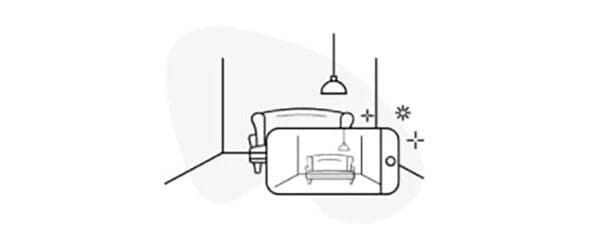 drawing of phone in room