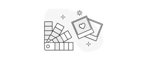 drawings of images and color strips