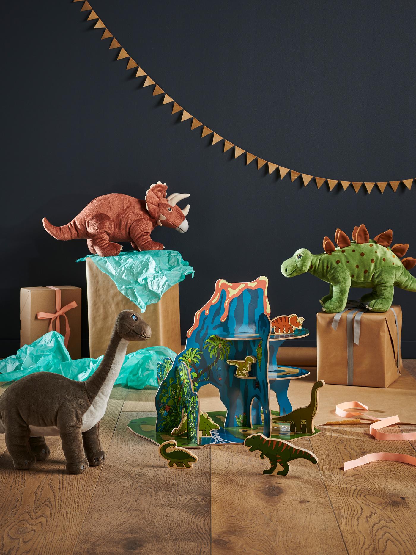 Drie verschillende dino knuffels 