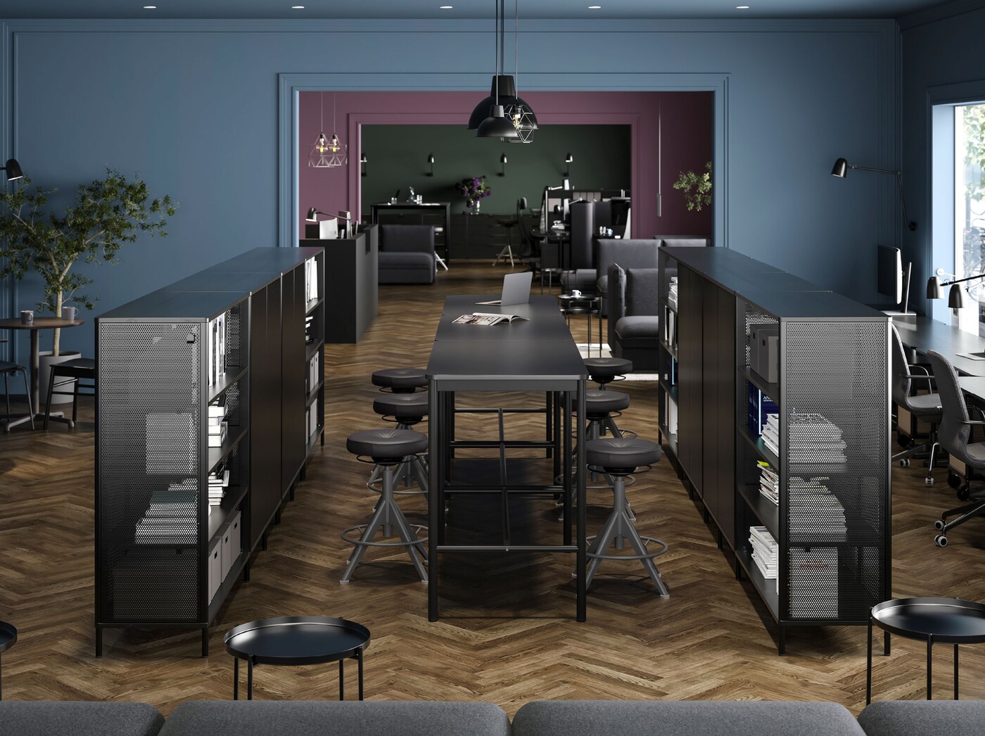 Móveis de escritório para um espaço de coworking IKEA