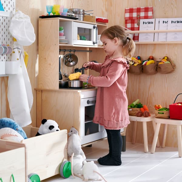 DUKTIG Play kitchen, birch, 72x40x109 cm