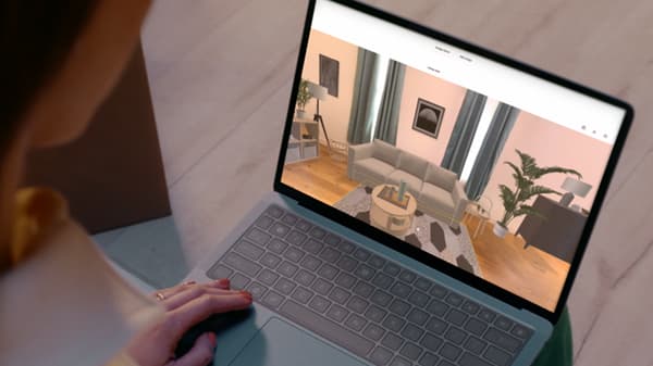 Ecran d'ordinateur qui montre l'outil de conception IKEA Kreativ.