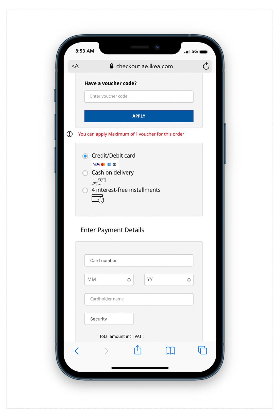 Cashback voucher redemption IKEA