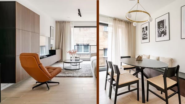 Een eetkamer en een woonkamer die zijn ingericht op basis van het advies van onze interieurexpert. 