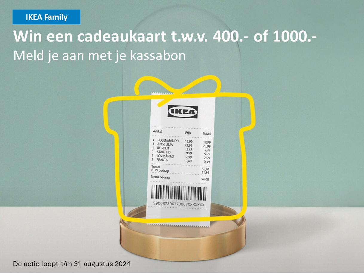 Win een IKEA Cadeaukaart met je kassabon IKEA