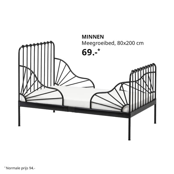 Een MINNEN zwart meegroeibed.