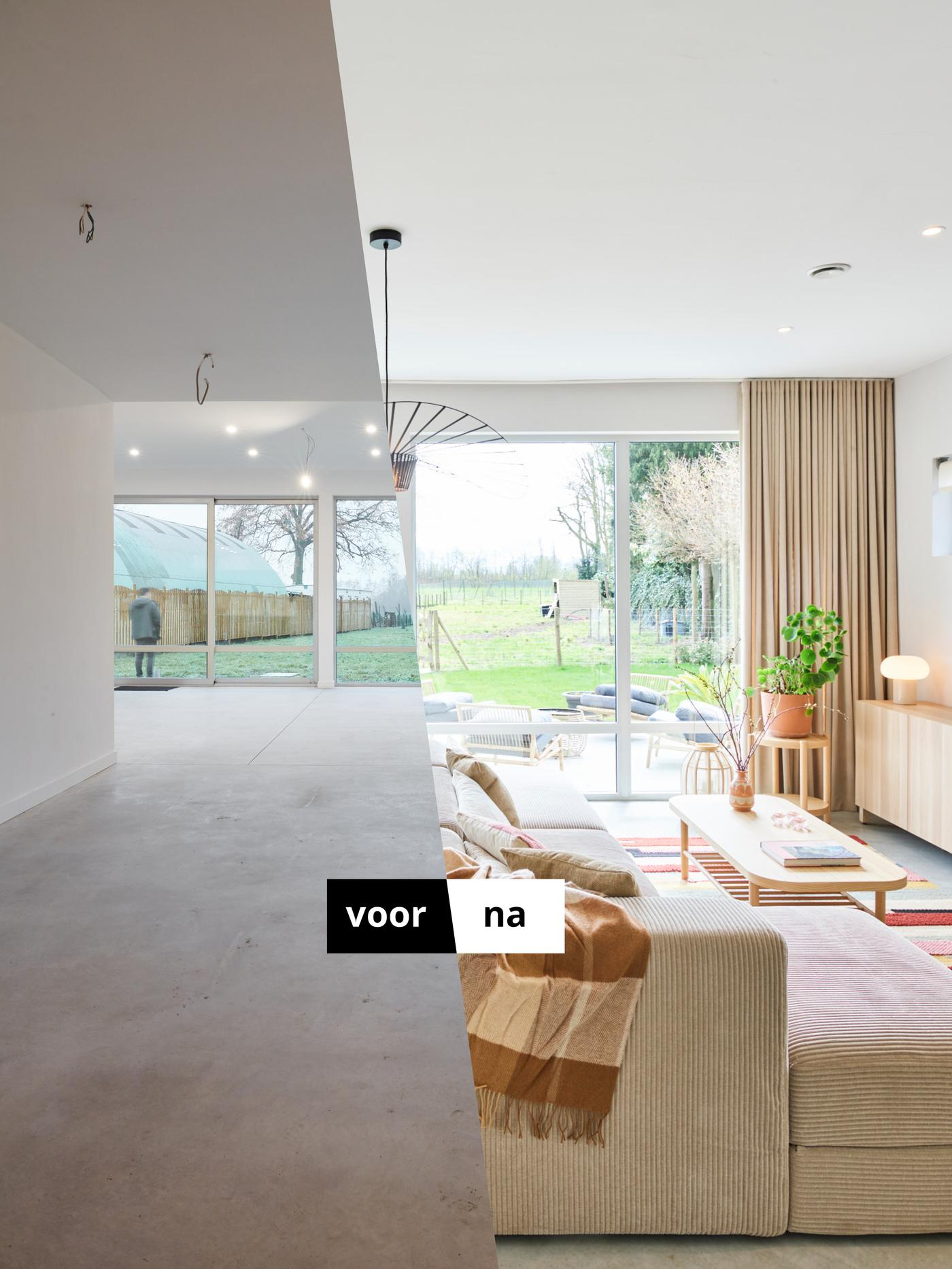 een voor en een na foto van blind gekocht