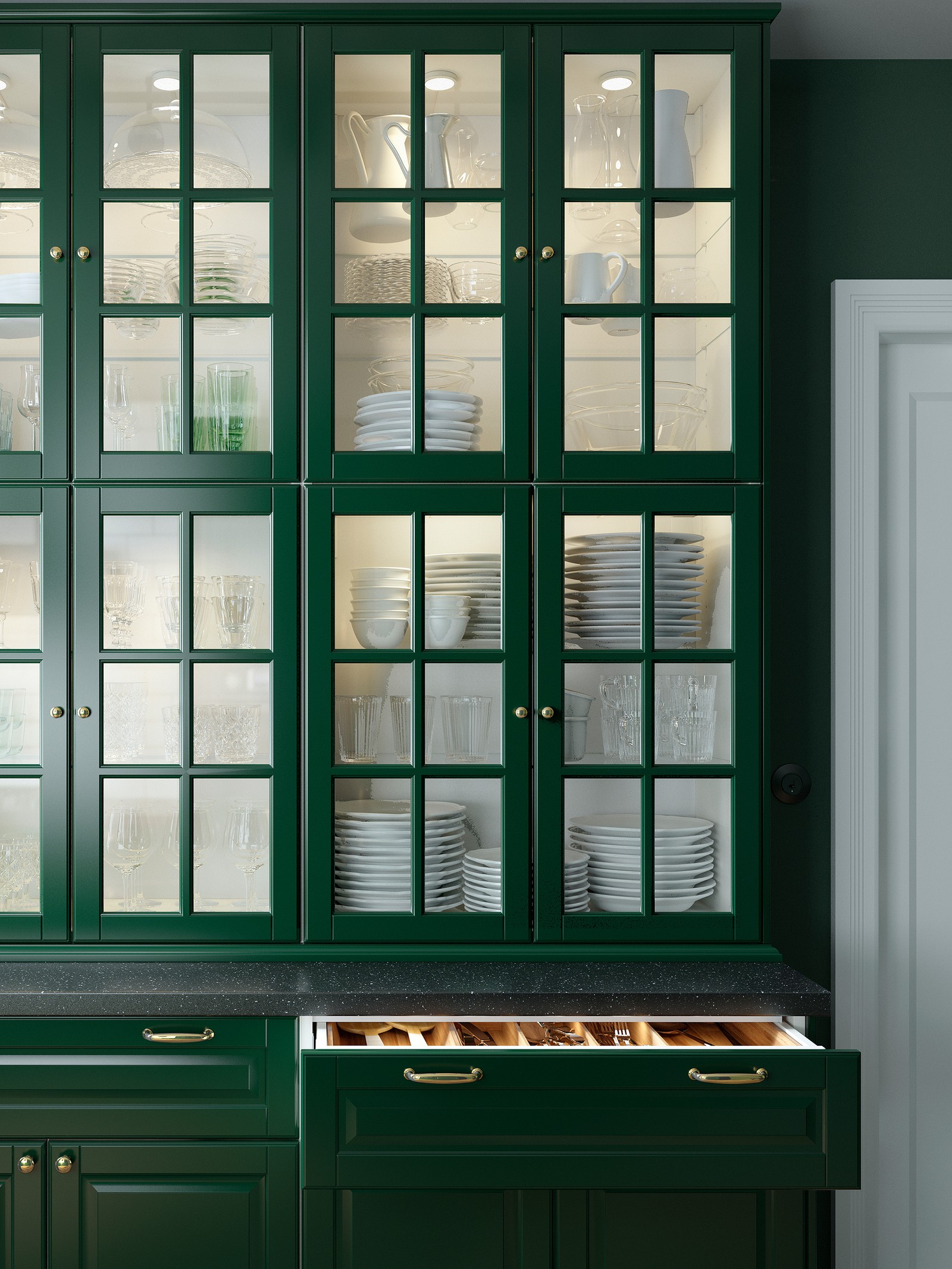 Refresh with BODBYN darkgreen kitchen doors IKEA