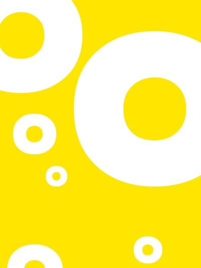 Ein gelber Hintergrund mit weißen Ringen.