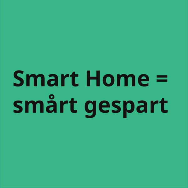 ein grünes Quadrat in dem steht: Smart Home = smart gespart