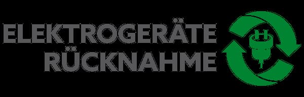 Ein grünes Symbol, dass einen Kreislauf für Elektrogeräte Rücknahme darstellt.
