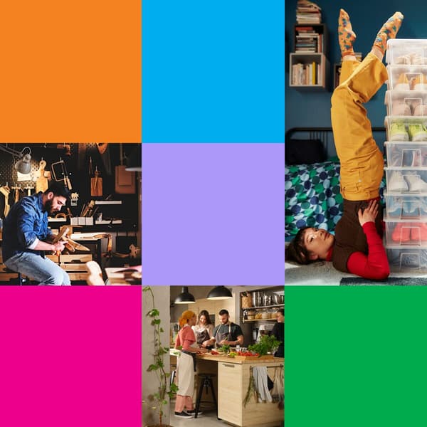 ein Muster bild mit verschiedenen Farben und IKEA Mitarbeitern