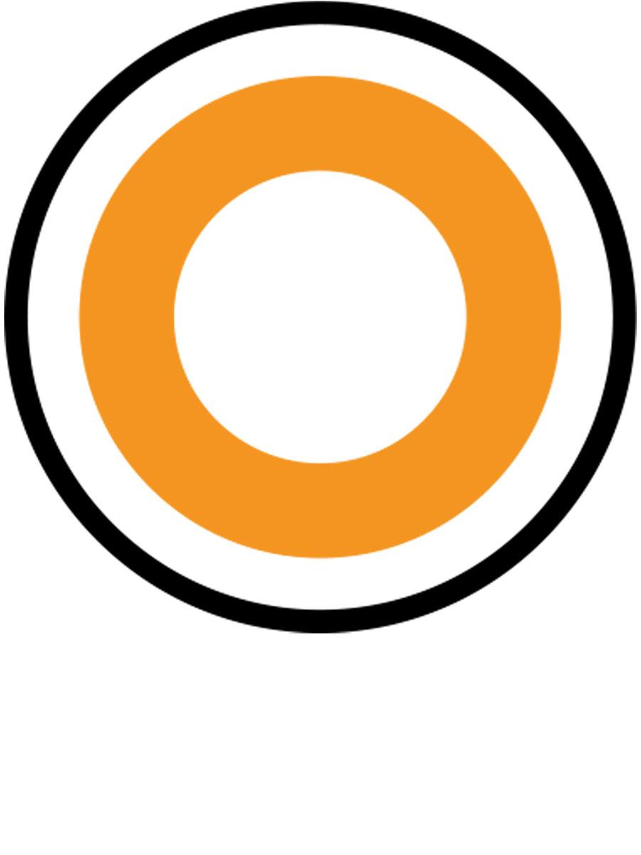 Ein runder Kreis mit schwarzer Kontur und einem orangen Ring in der Mitte zur Visualisierung der Lichtfarbe die wie Kerzenlicht anmuted