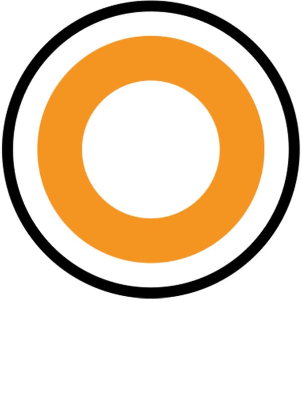 Ein runder Kreis mit schwarzer Kontur und einem orangen Ring in der Mitte zur Visualisierung der Lichtfarbe die wie Kerzenlicht anmuted