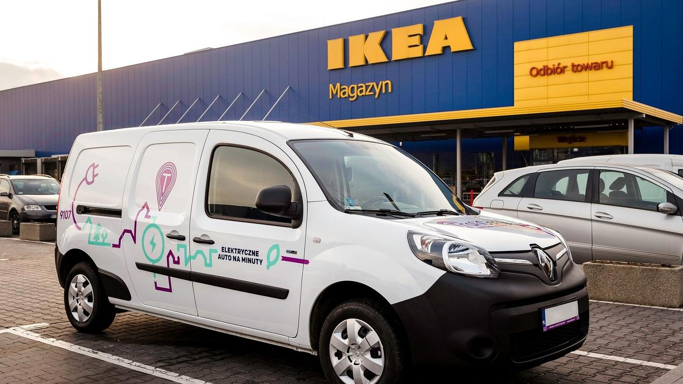elektryczny samochód Renault Kangoo Z.E. pod IKEA Kraków