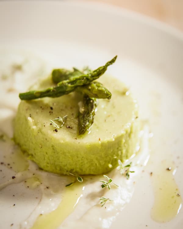 Elisabetta’s asparagus flan with parmesan cream.
