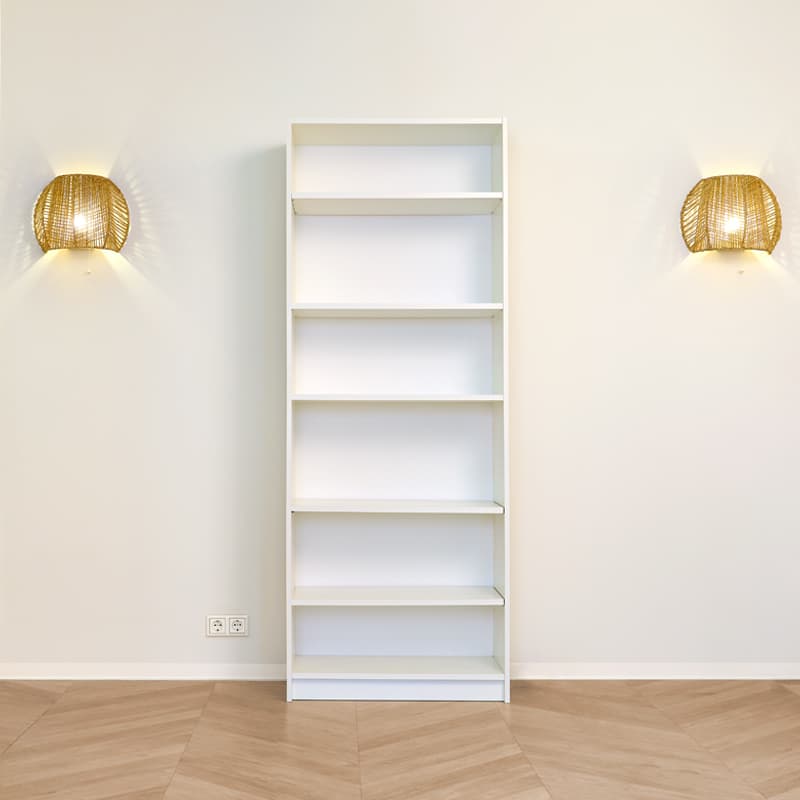 Empty white BILLY bookcase
