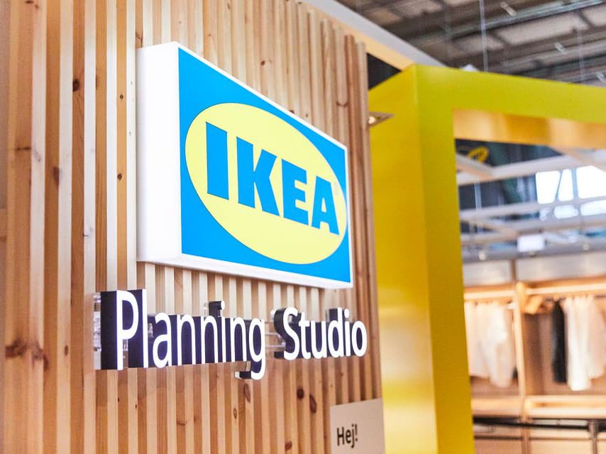 En bild på en skylt på IKEA planeringsstudio