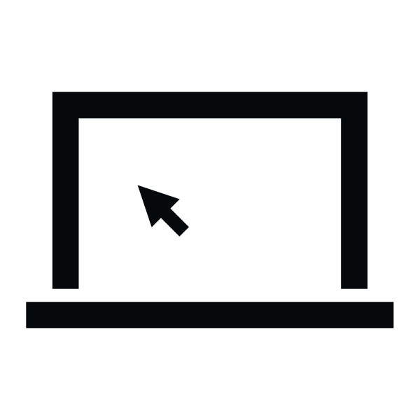 En bild på en symbol som ska representera en laptop och att man handlar online på IKEA.se