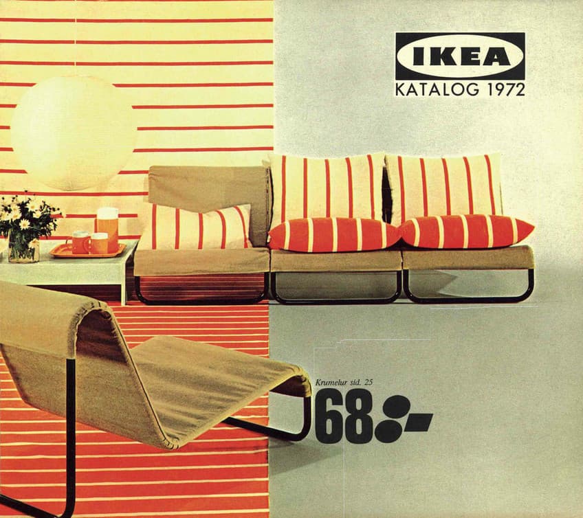 En bild på IKEA katalogen under 1970-talet.