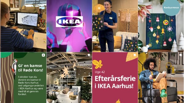 En collage af billeder fra IKEA Aarhus' instagramprofil.