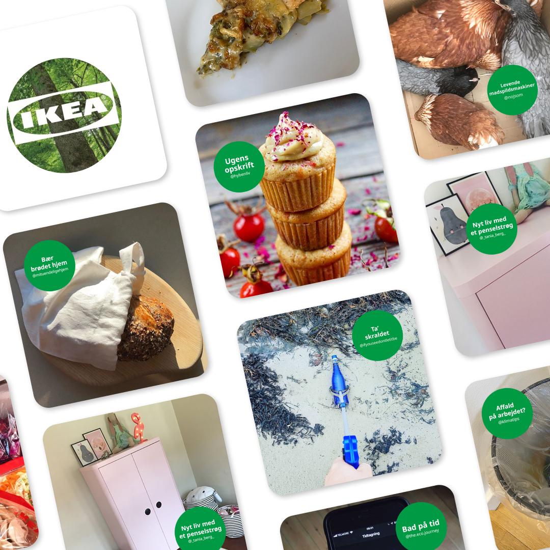 En collage af opslag fra instagram profilen Grøn Rytme