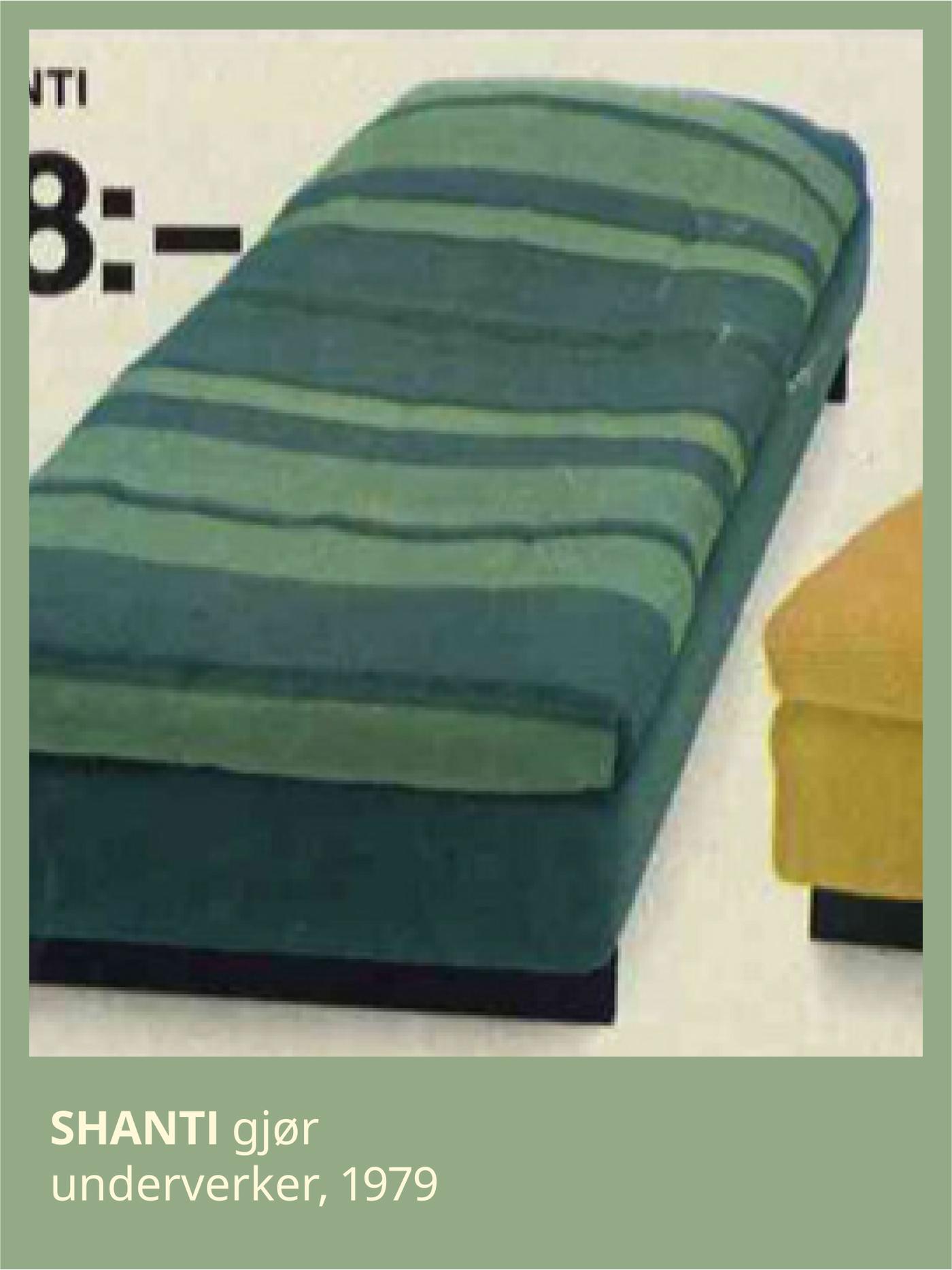 En enkeltseng i grønn.