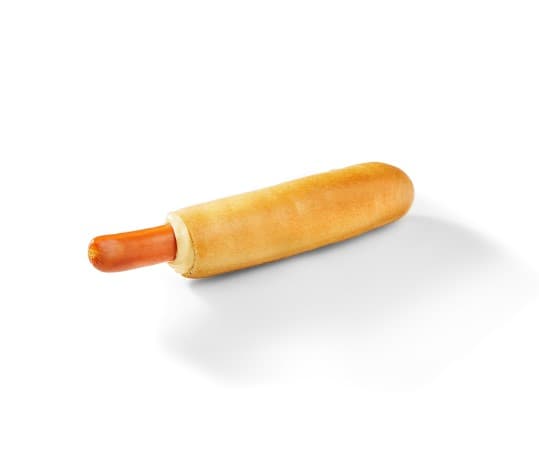 En grillad korv i hotdog-bröd.