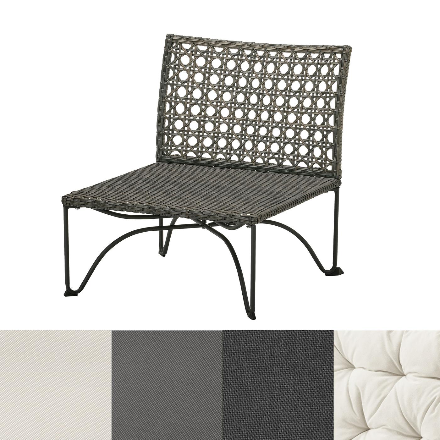 En JUTHOLMEN sittsektion samt närbilder på vilka dynor som passar till. 