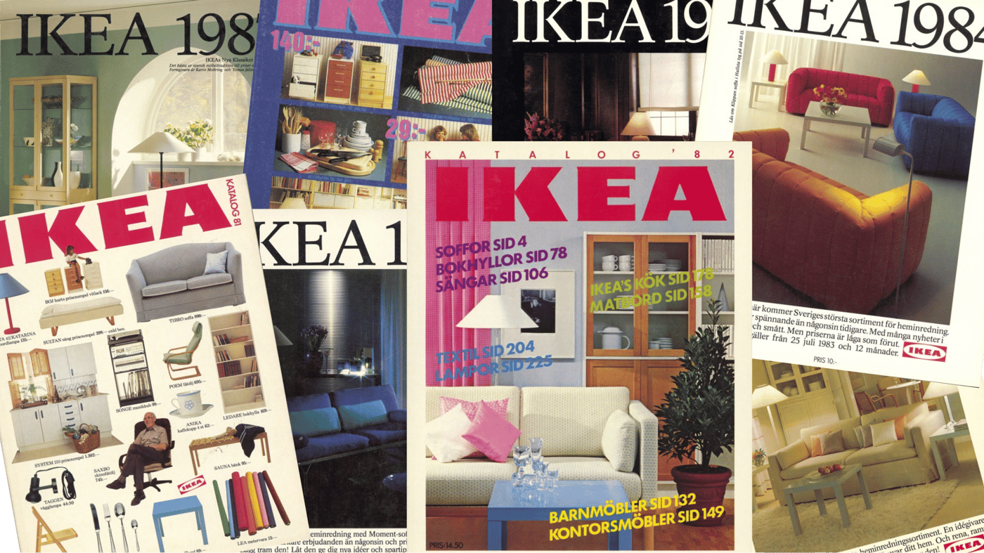 Se katalogerne fra 80'erne hos IKEA Museum