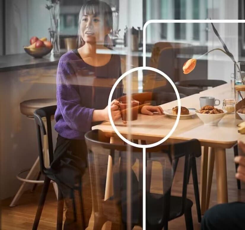 En kvinna som dricker kaffe