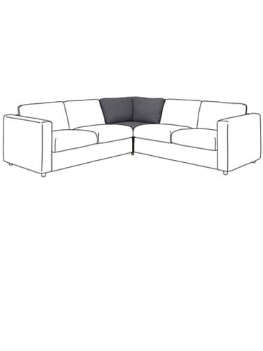 En mørkegrå hjørnesektion til VIMLE sofa.
