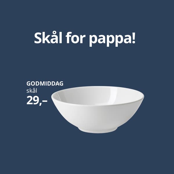 En pappavits på farsdagen med bilde av GODMORGON skål med teksten Skål for pappa.