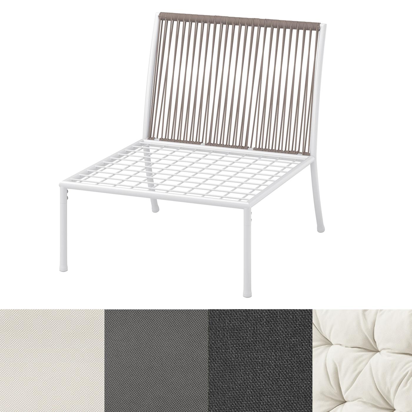 En SEGERÖN sittsektion samt närbilder på vilka dynor som passar till. 