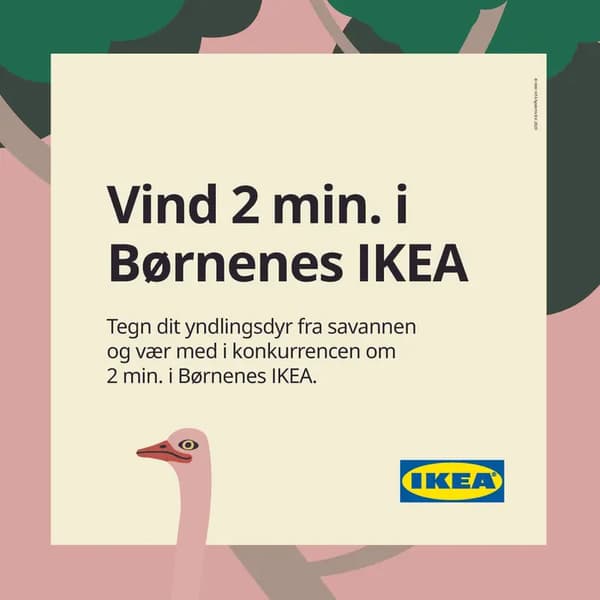 En struds stikker hovedet igennem en ramme med et tekstfelt, der beskriver aktiviteten.