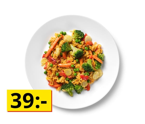 En tallrik med rismix.