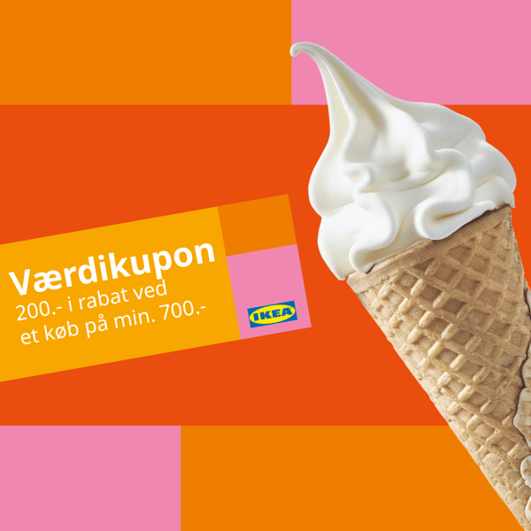 en voucher og en isvaffel 