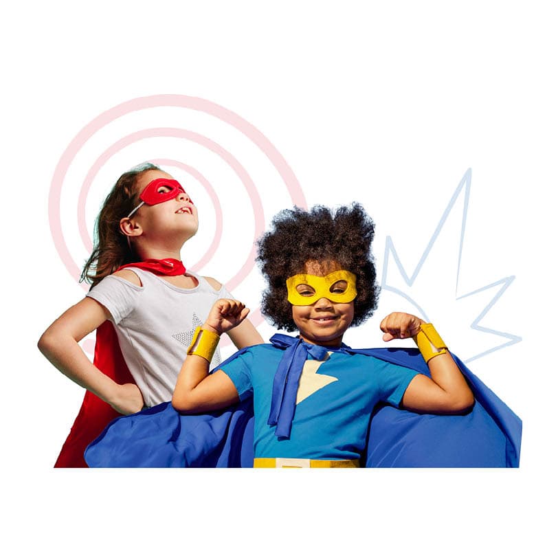 Enfants déguisés en super héros