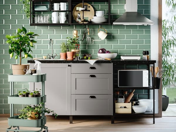 ENHET Kitchen with trolley.