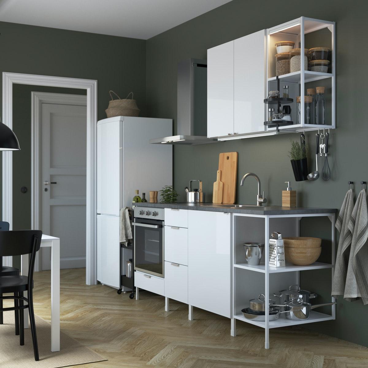 ENHET Küche - Küchenschränke in weiß