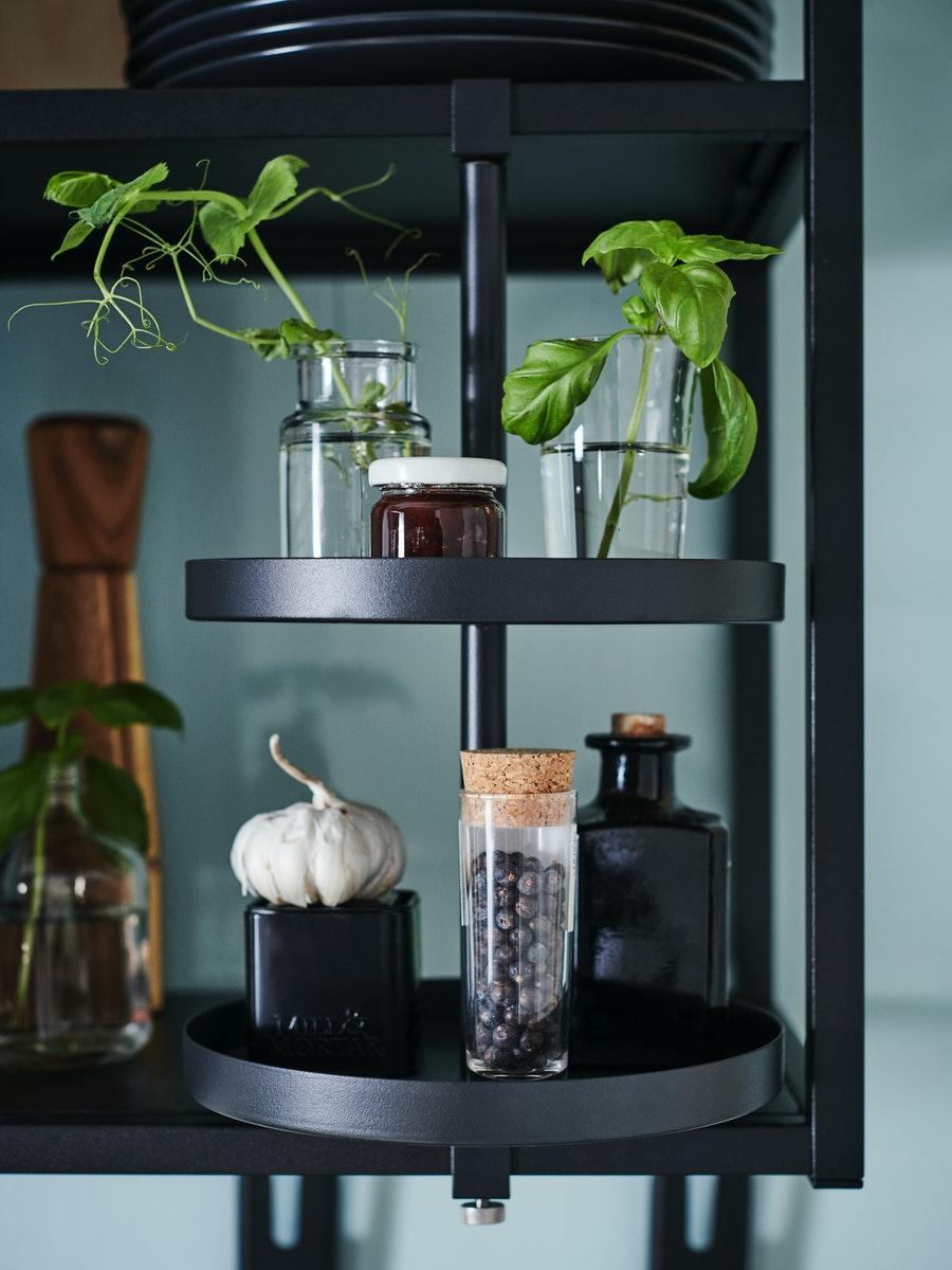 ENHET Küche - moderne Küchenregal in schwarz