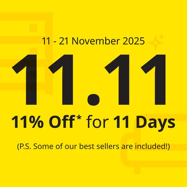 Enjoy 11% off selected products for 11 days