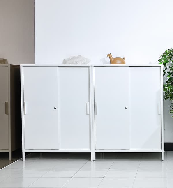 Enjoy a clutter-free space with TROTTEN freestanding cabinets.